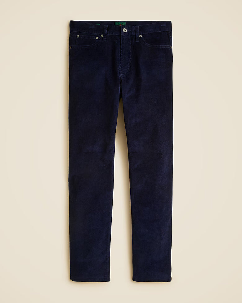 Pantalón de pana elástica de cinco bolsillos con corte tapered atlético