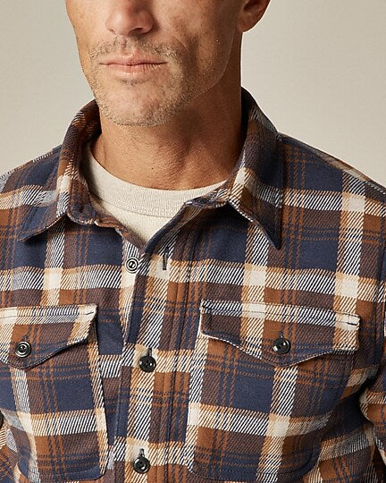 Camisa Seaboard de punto suave a cuadros azul martini