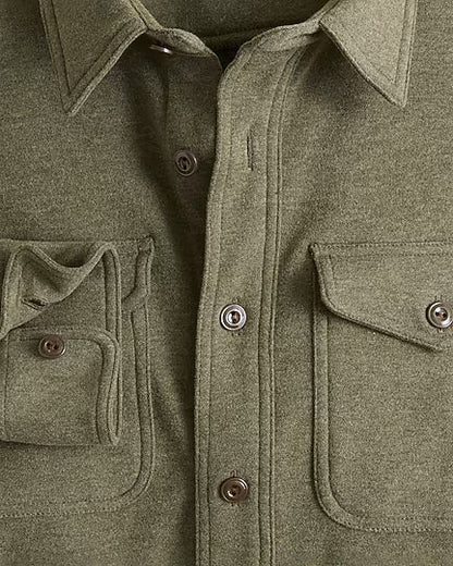 Camisa Seaboard de punto suave verde oscuro