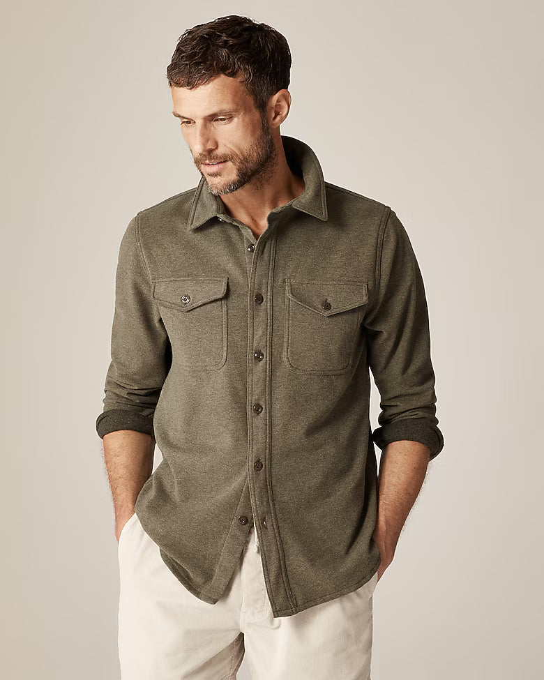 Camisa Seaboard de punto suave verde oscuro