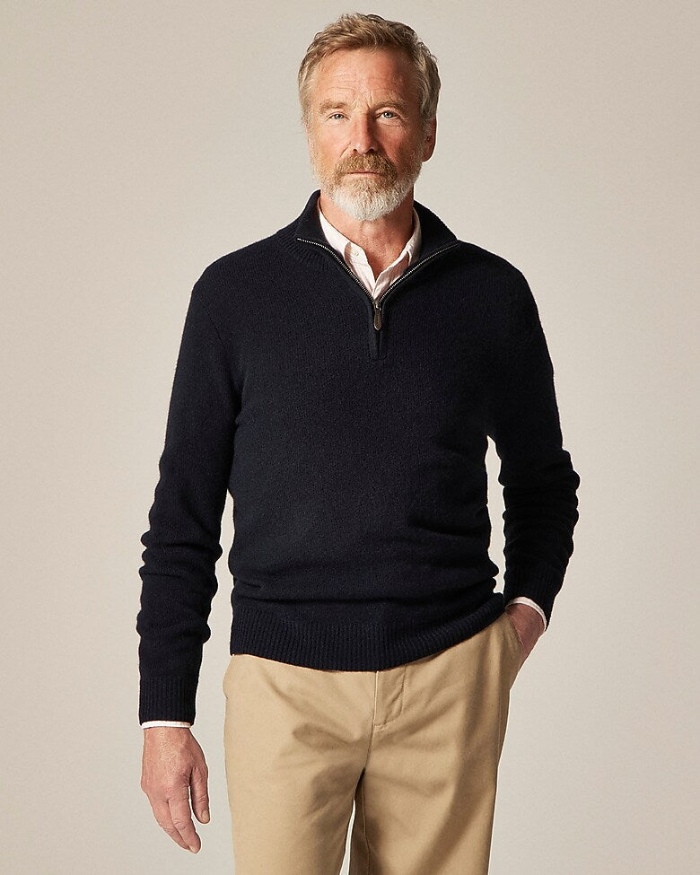 Suéter cachemira quarter-zip
