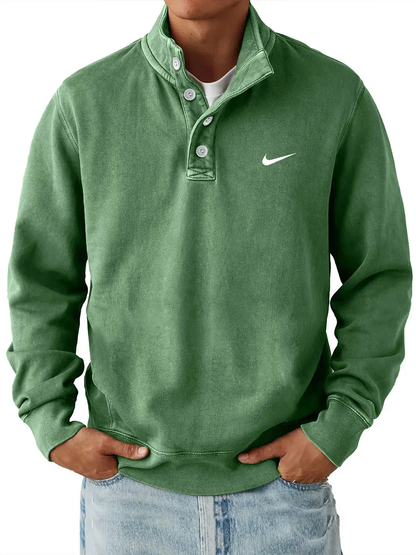 Sweat-shirt classique à col boutonné (1+1 Gratuit)