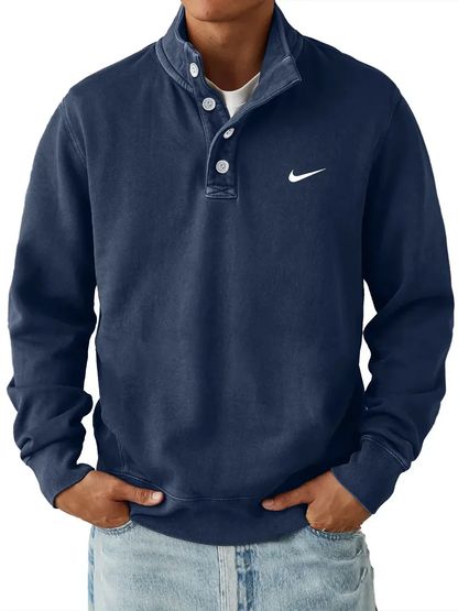Sweat-shirt classique à col boutonné (1+1 Gratuit)